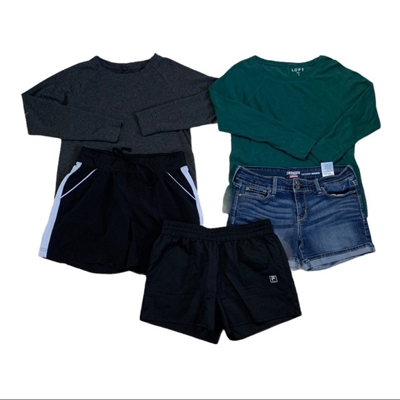 Bundle 3 pairs shorts and 2 Long Sleeve Tops - Picture 1 of 13